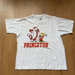 Vintage Calvin And Hobbes Princeton University Shirt XL Dancing 90s